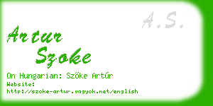 artur szoke business card